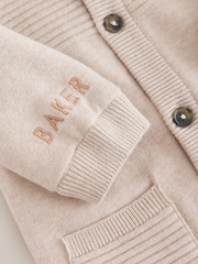 Baker by Ted Baker Stone Knitted Romper With Hoodie - Image 3 of 8