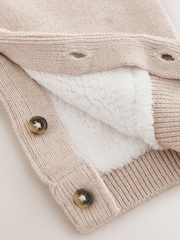 Baker by Ted Baker Stone Knitted Romper With Hoodie - Image 7 of 8