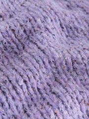 Purple Neppy Soft Touch Chunky Knit Open Cardigan - Image 7 of 8