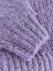 Purple Neppy Soft Touch Chunky Knit Open Cardigan - Image 8 of 8