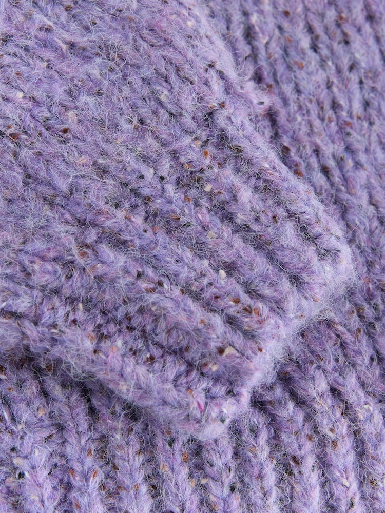 Purple Neppy Soft Touch Chunky Knit Open Cardigan - Image 8 of 8 Purple Neppy Soft Touch Chunky Knit Open Cardigan - Image 8 of 8