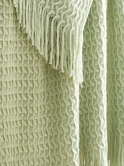 Appletree Green Textured Knit Knitted Throw - Image 4 of 4