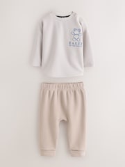 Baker by Ted Baker Blue Textured Long Sleeve Sweat Top and Joggers 4 Piece Set - Image 3 of 11