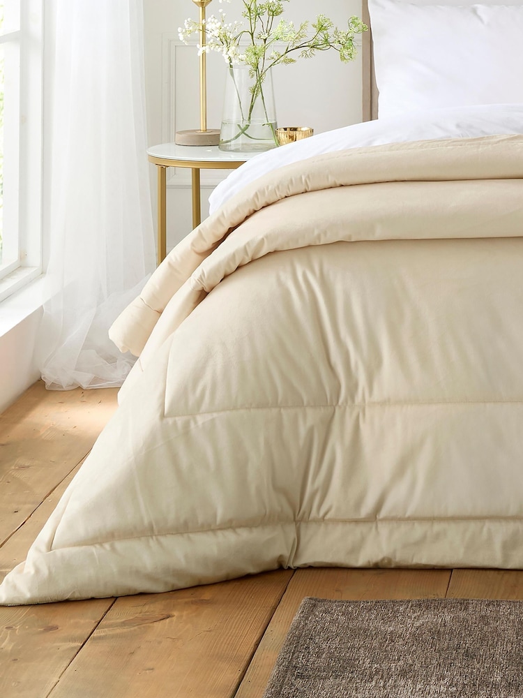 Appletree Cream Harlan Velvet Bedspread - Image 2 of 5