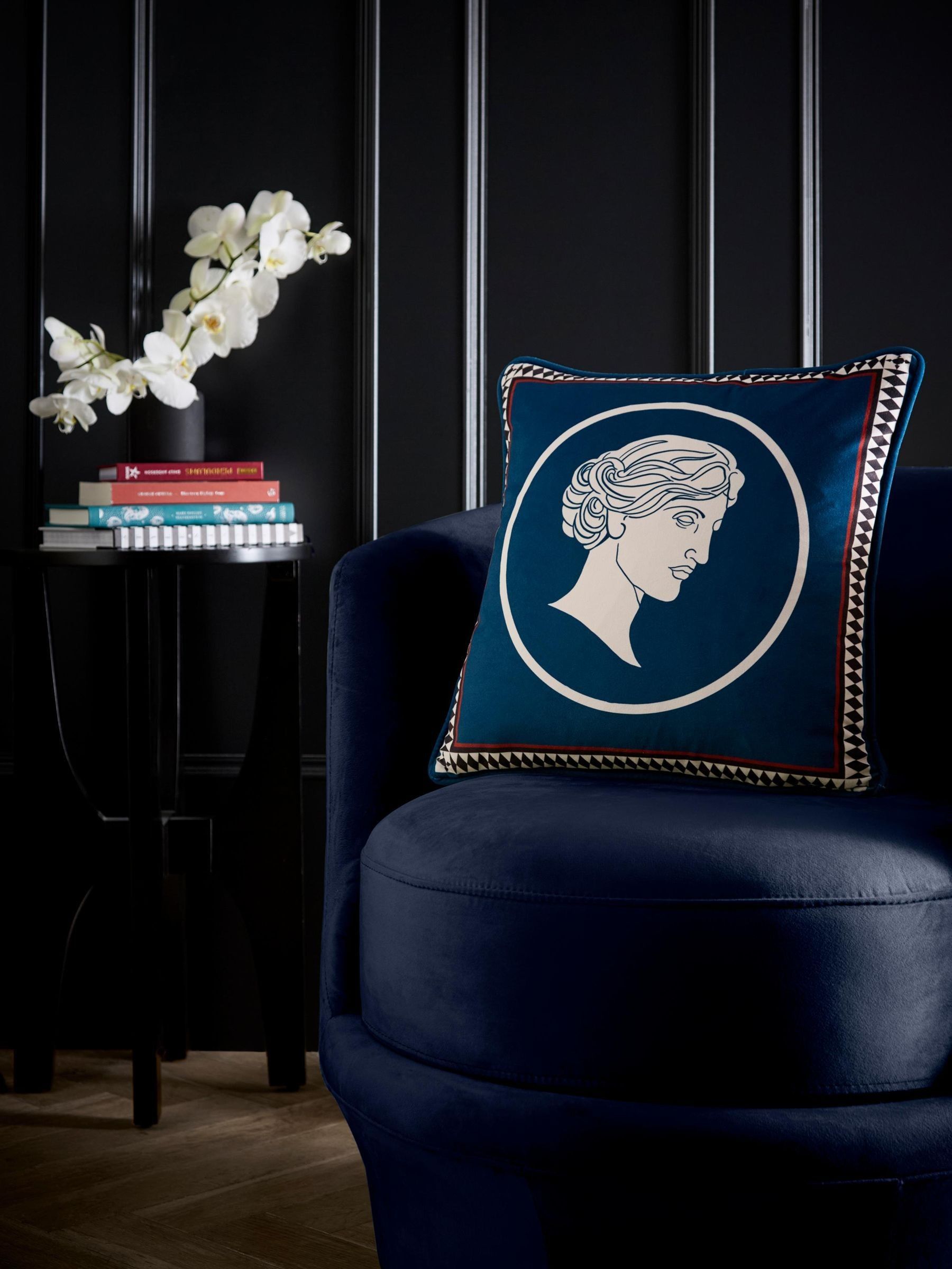 Laurence Llewelyn-Bowen Goddess Cushion Teal - Image 4