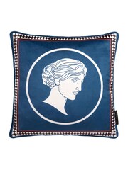 Laurence Llewelyn-Bowen Teal Goddess Velvet Filled Cushion - Image 4 of 5