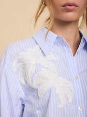 Mint Velvet Stripete Brodert Skjorte - Bilde 3 av 8