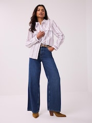 Mint Velvet White Cotton Scallop Detail Shirt - Image 4 of 8