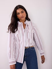 Mint Velvet White Cotton Scallop Detail Shirt - Image 5 of 8