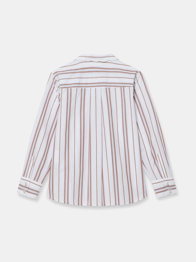 Mint Velvet White Cotton Scallop Detail Shirt - Image 8 of 8