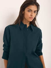 Mint Velvet Green Oversized Long Sleeve Shirt - Image 3 of 8