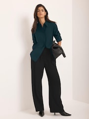 Mint Velvet Green Oversized Long Sleeve Shirt - Image 4 of 8