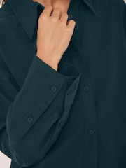 Mint Velvet Green Oversized Long Sleeve Shirt - Image 5 of 8