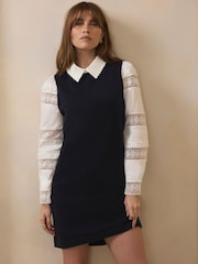 Mint Velvet Woven Sleeve Mini Dress - תמונה 4 מתוך 8