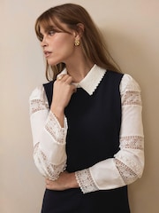 Mint Velvet Woven Sleeve Mini Dress - תמונה 5 מתוך 8