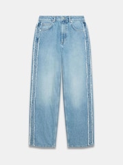 Mint Velvet Blue Wash Side Trim Boyfriend Jeans - Image 1 of 3