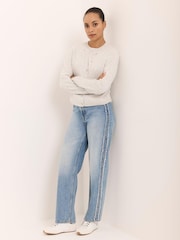 Mint Velvet Blue Wash Side Trim Boyfriend Jeans - Image 6 of 9