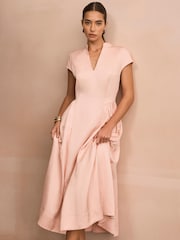 Mint Velvet Pink Ruched Detail Dress - Image 3 of 8