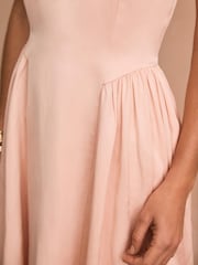 Mint Velvet Pink Ruched Detail Dress - Image 4 of 8