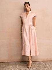 Mint Velvet Pink Ruched Detail Dress - Image 5 of 8
