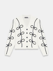 Mint Velvet White Bow Detail Cardigan - Image 6 of 7