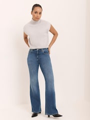 Mint Velvet Blue Wash Flared Jeans - Image 2 of 6