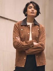Mint Velvet Brown Suede Barn Jacket - Image 6 of 8