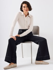 Mint Velvet Cream Whipstitch Polo Shirt - Image 5 of 7