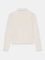 Mint Velvet Cream Whipstitch Polo Shirt - Image 7 of 7