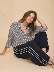 Mint Velvet Blue Geometric Print Resort Shirt - Image 1 of 7