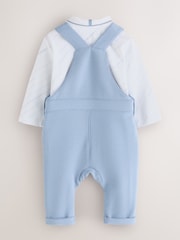 Baker by Ted Baker Blue Textured Dungaree and Polo Shirt Set - Image 2 of 9