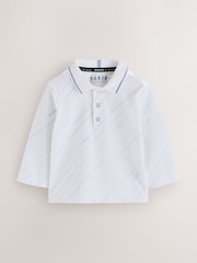 Baker by Ted Baker Blue Textured Dungaree and Polo Shirt Set - Image 3 of 9