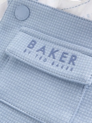Baker by Ted Baker Blue Textured Dungaree and Polo Shirt Set - Image 6 of 9