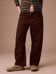 Chocolate Brown Maternity Barrel Leg Denim Jeans - Image 3 of 4