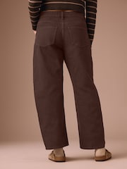 Chocolate Brown Maternity Barrel Leg Denim Jeans - Image 4 of 4