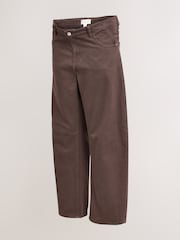 Chocolate Brown Maternity Barrel Leg Denim Jeans - Image 5 of 8