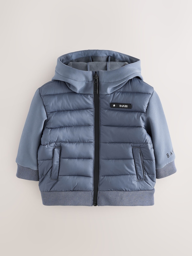 Baker by Ted Baker Charcoal Grey Neoprene Padded Coat - Image 1 of 8 Baker by Ted Baker Charcoal Grey Neoprene Padded Coat - Image 1 of 8