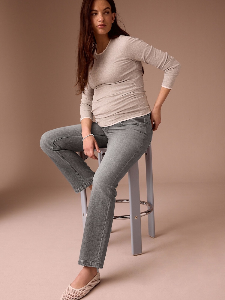 Grey Maternity 90s Straight Leg Denim Jeans - Image 1 of 9