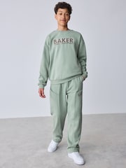 Baker by Ted Baker Sage Green Baker by Ted Baker Oversized Sweatshirt and Wide Leg Joggers Set - Image 1 of 16