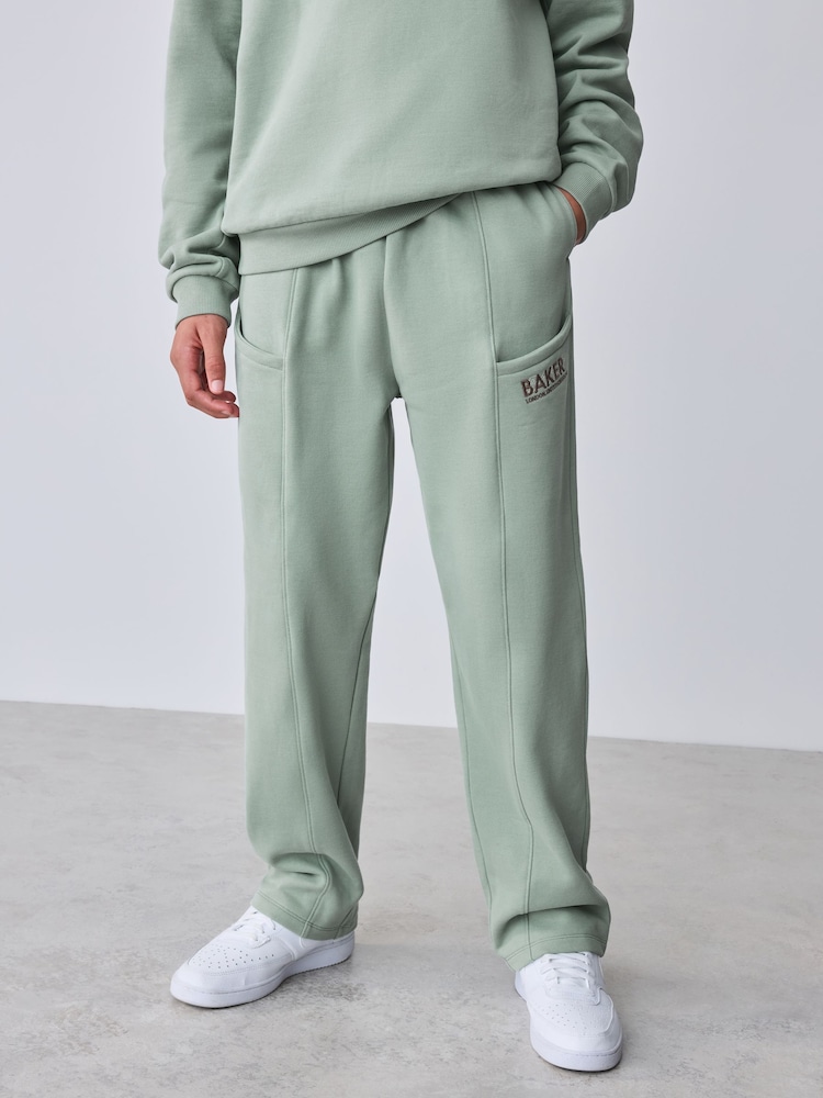 Baker by Ted Baker Sage Green Baker by Ted Baker Oversized Sweatshirt and Wide Leg Joggers Set - Image 2 of 16