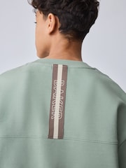 Baker by Ted Baker Sage Green Baker by Ted Baker Oversized Sweatshirt and Wide Leg Joggers Set - Image 7 of 16