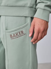 Baker by Ted Baker Sage Green Baker by Ted Baker Oversized Sweatshirt and Wide Leg Joggers Set - Image 9 of 16