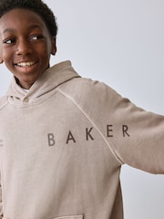 Песочный - Комплект Baker by Ted Baker: свободное худи с принтом и широкие джоггеры - Изображение 6 13
