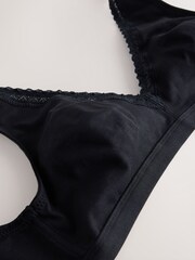 Black/White Menopause Friendly Cooling Cotton Bralettes 2 Pack - Image 8 of 10