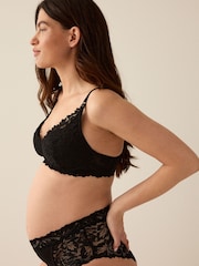 Black Padded Non Wire Comfort Lace Maternity & Nursing Bra - Image 2 of 9