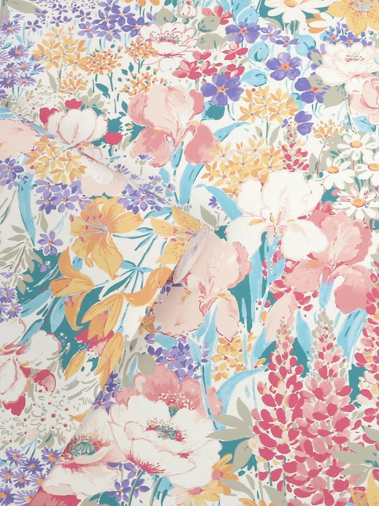 Laura Ashley Multi Everingham Meadow 10M Wallpaper - Image 4 of 4