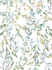 Laura Ashley Fresh Green Brayton Leaves 10M Wallpaper - Image 2 of 4