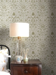 Laura Ashley Hedgerow Ashstead Damask 10M Wallpaper - Image 1 of 4