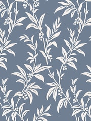 Laura Ashley Dark Seaspray Paxford Leaves 10M Wallpaper - Image 2 of 3