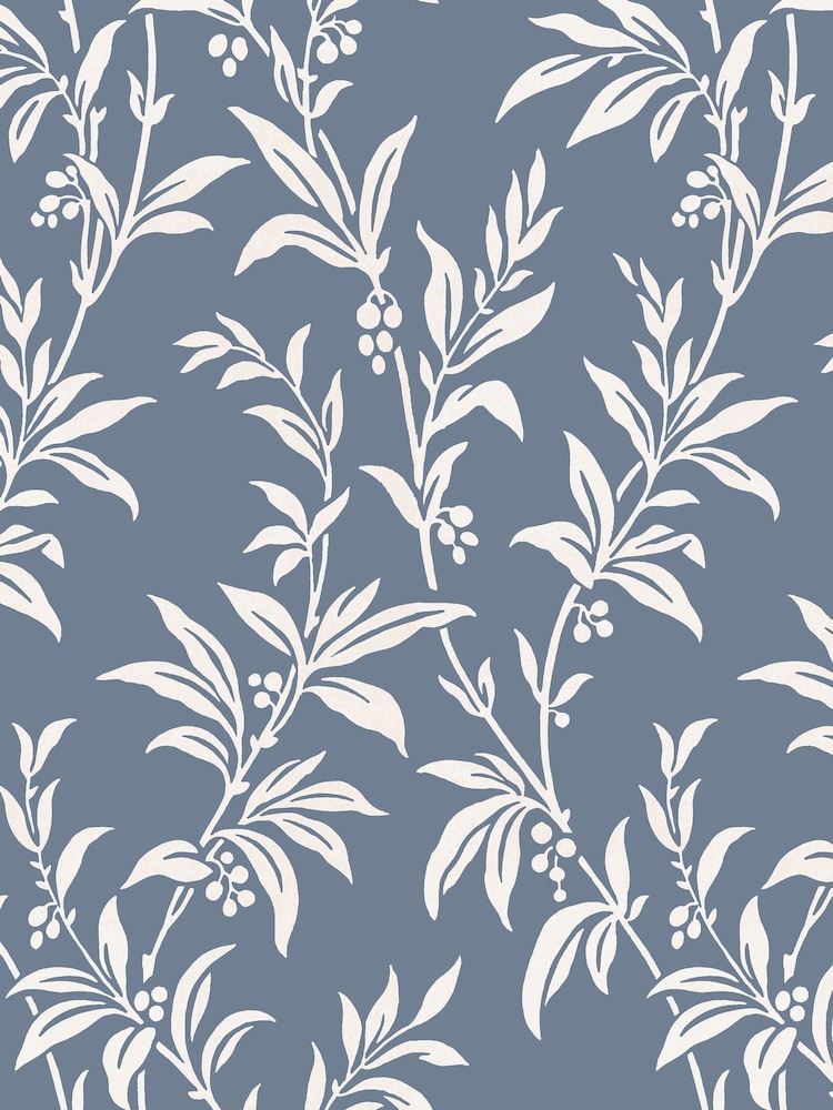 Laura Ashley Dark Seaspray Paxford Leaves 10M Wallpaper - Image 2 of 3
